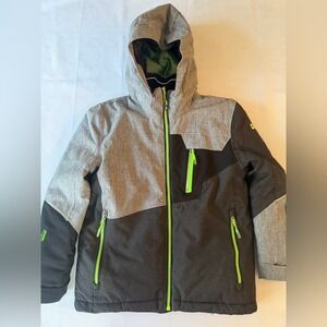 KILLTEC BOYS WINTER SKI JACKET LIME / GREY SIZE 8 - PRISTINE CONDITION